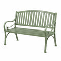 Klassische Metall-Gartenbank in Salbeigrün, 122 × 62 × 92 cm