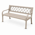 Gartenbank aus Metall mit Seilbespannung, Beige, 122 × 61 × 89 cm