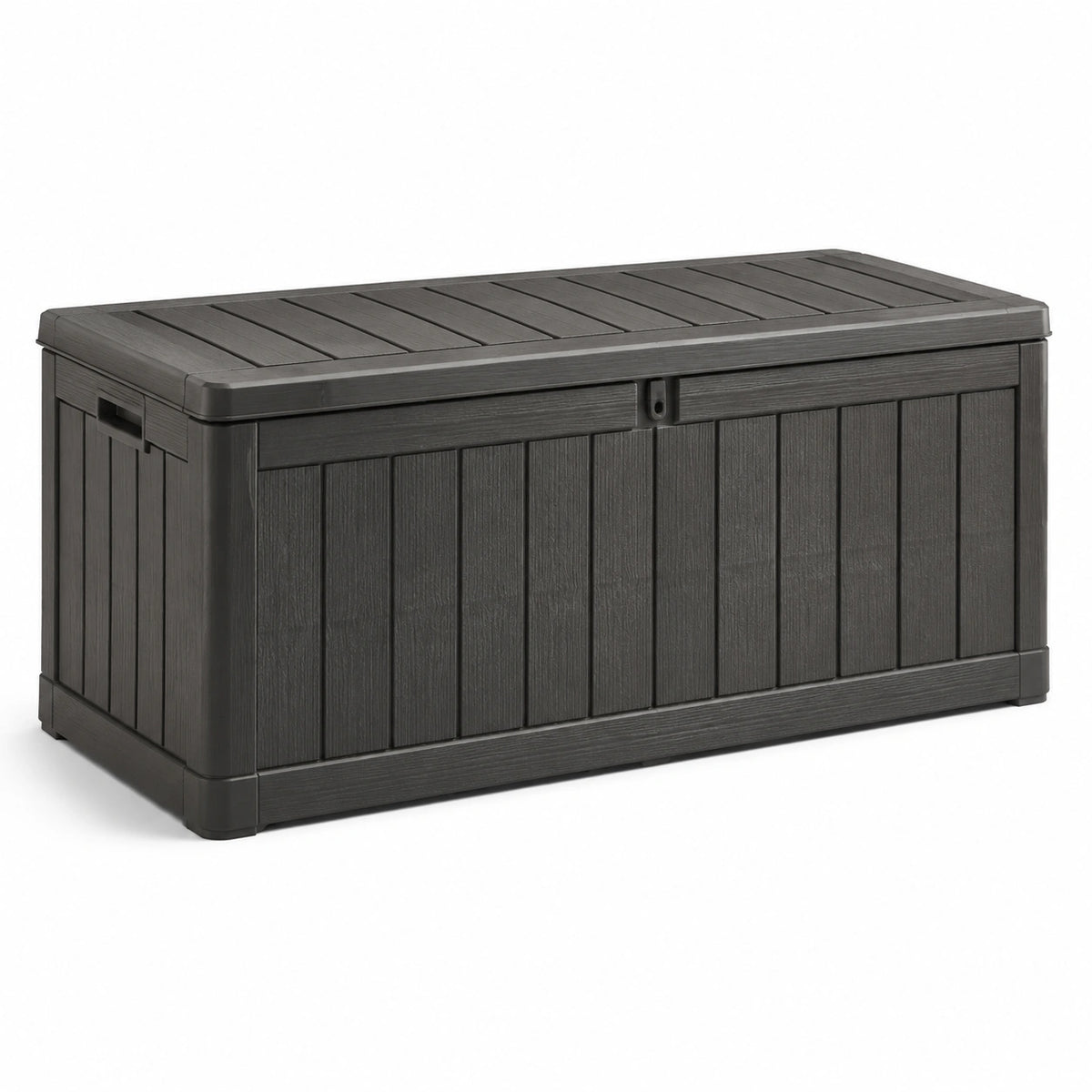 Aufbewahrungsbox für den Außenbereich aus Kunststoff in Anthrazit, 120 × 60 × 63 cm