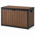 Garten-Aufbewahrungsbox aus Kunststoff in Braun/Schwarz, 120×60×65 cm, mit Klappdeckel
