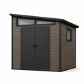 Gartenhaus aus Holz-Kunststoff-Verbund, 200 × 150 × 210 cm, Braun/Schwarz, mit Doppeltür