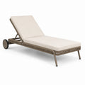 Gartenliege 200 × 70 × 35 cm in Beige, Taupe und Schwarz mit verstellbarer Rückenlehne und Rollen