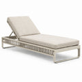 Verstellbare Gartenliege aus Metall und Textil, 200 × 75 × 85 cm, Beige/Taupe