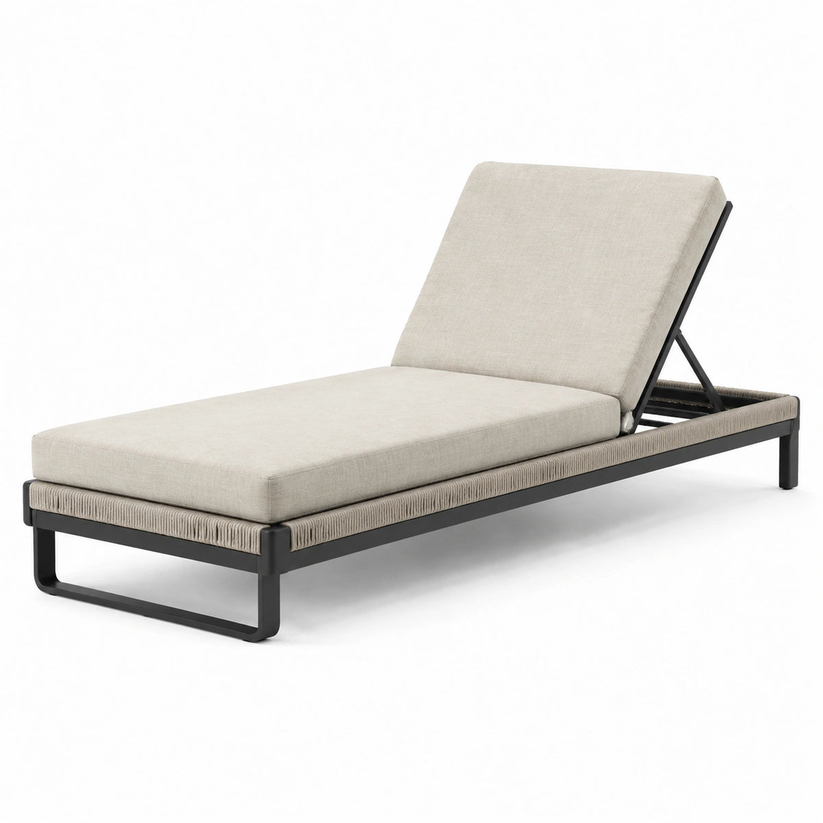 Verstellbare Outdoor-Liege 200 × 75 × 85 cm in Beige/Schwarz